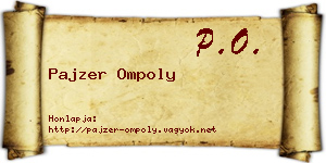 Pajzer Ompoly névjegykártya